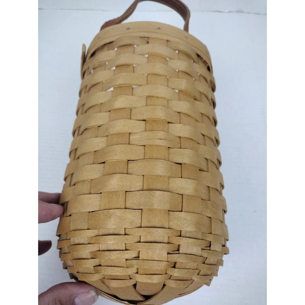 Longaberger 2003 LARGE Gatehouse Hanging Basket With Leather Strap, 10